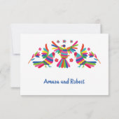 KLEURRIJKE OTOMI MEXICAANSE RSVP-KAART (Achterkant)