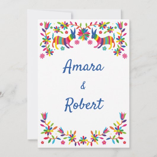 KLEURRIJKE OTOMI MEXICAANSE UITNODIGING (Achterkant)