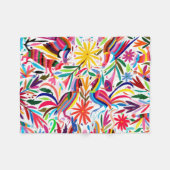 Kleurrijke Otomi-printer, Floral/Animal Pattern Fleece Deken (Voorkant (Horizontaal))