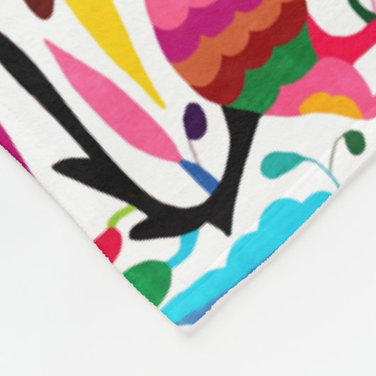 Kleurrijke Otomi-printer, Floral/Animal Pattern Fleece Deken (Hoek)