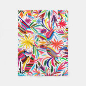 Kleurrijke Otomi-printer, Floral/Animal Pattern Fleece Deken (Voorkant)