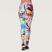 Kleurrijke Otomi-printer, Floral/Animal Pattern Leggings (Achterkant)