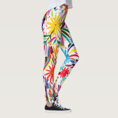 Kleurrijke Otomi-printer, Floral/Animal Pattern Leggings (Rechts)