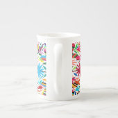 Kleurrijke Otomi-printer, Floral/Animal Pattern Porselein Kop (Achterkant)