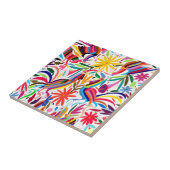 Kleurrijke Otomi-printer, Floral/Animal Pattern Tegeltje (Zijkant)