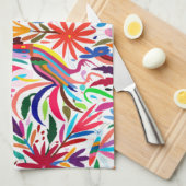 Kleurrijke Otomi-printer, Floral/Animal Pattern Theedoek (Quarter Fold)