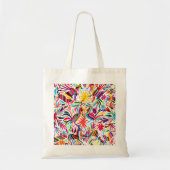 Kleurrijke Otomi-printer, Floral/Animal Pattern Tote Bag (Voorkant)