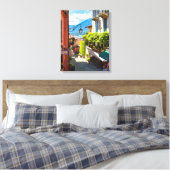 Kleurrijke oude centrum steeg in Bellagio Canvas Afdruk (Insitu (Slaapkamer))