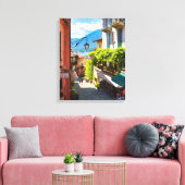 Kleurrijke oude centrum steeg in Bellagio Canvas Afdruk (Insitu (Woonkamer))