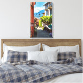 Kleurrijke oude centrum steeg in Bellagio Canvas Afdruk (Insitu (Slaapkamer))