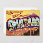 Kleurrijke Oude Colorado Groet Briefkaart (Voorkant / Achterkant)