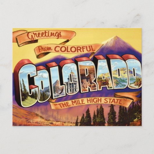 Kleurrijke Oude Colorado Groet Briefkaart (Voorkant)