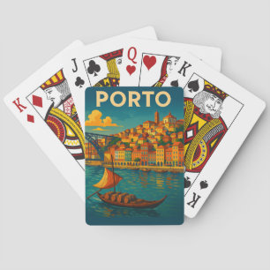 Kleurrijke Oude Porto Portugal Reis  Pokerkaarten