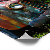 Kleurrijke oude roestige vrachtwagen poster (Hoek)