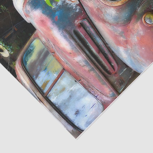 Kleurrijke oude roestige vrachtwagen tissuepapier (Detail)