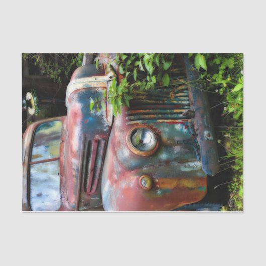 Kleurrijke oude roestige vrachtwagen tissuepapier (Voorkant)