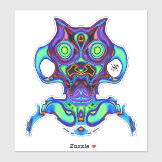 Kleurrijke oude ruimte idol v1 sticker (Vel)