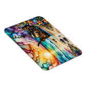 Kleurrijke oude scheepswrak strand bloemen en luch magneet (Rechterzijde)