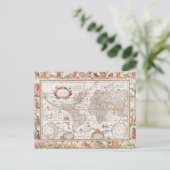 Kleurrijke oude Wereldkaart Briefkaart (Staand voorkant)