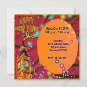 Kleurrijke Oudejaarsuitnodiging Kaart (Achterkant)