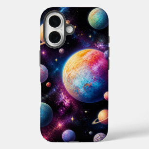 Kleurrijke Outer Space Melkweg Kleurrijke Planet iPhone 16 Hoesje