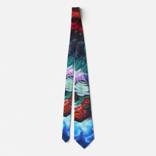 Kleurrijke Outer Space Sci Fi Stropdas (Achterkant)