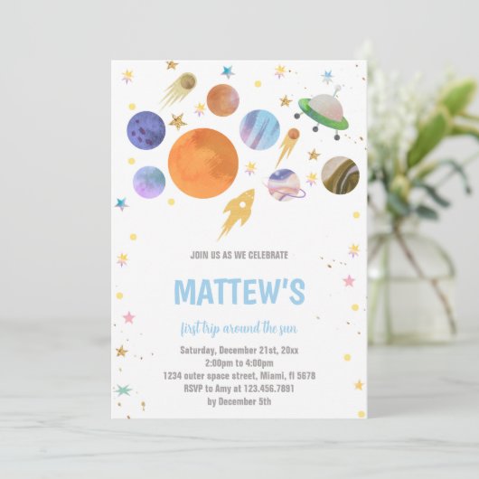 Kleurrijke Outer Space Theme voor kinderen Kaart (Staand voorkant)
