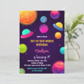 Kleurrijke Outer Space Theme voor kinderen Kaart (Staand voorkant)