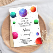 Kleurrijke Outer Space Theme voor kinderen Kaart