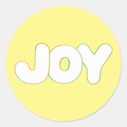 Kleurrijke Outline Art - Joy - woord stickers (Voorkant)
