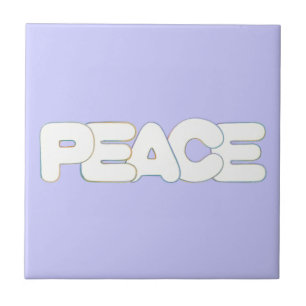 Kleurrijke Outline Peace Word Tegel Trivet Tegeltje