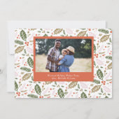 Kleurrijke Ovale Foto met Oude Kerstbessen Feestdagenkaart (Achterkant)