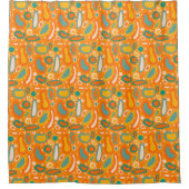 Kleurrijke ovalen douchegordijn (Voorkant)