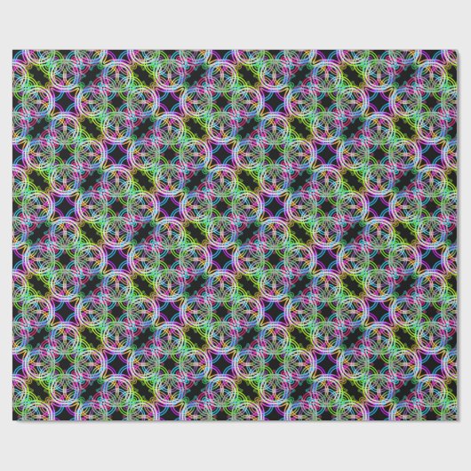 Kleurrijke overlappende cirkels cadeaupapier (Vlak)