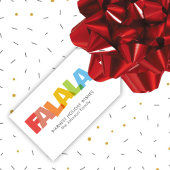 Kleurrijke overlappende FA LA Christmas Wish Cadeaulabel