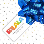 Kleurrijke overlappende FA LA Christmas Wish Cadeaulabel