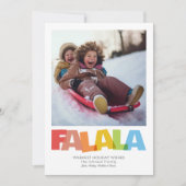 Kleurrijke overlappende FA LA Christmas Wish Photo Feestdagenkaart (Voorkant)