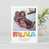 Kleurrijke overlappende FA LA Christmas Wish Photo Feestdagenkaart (Staand voorkant)