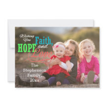 Kleurrijke Overlay Faith Hope Love Foto Kerstmis