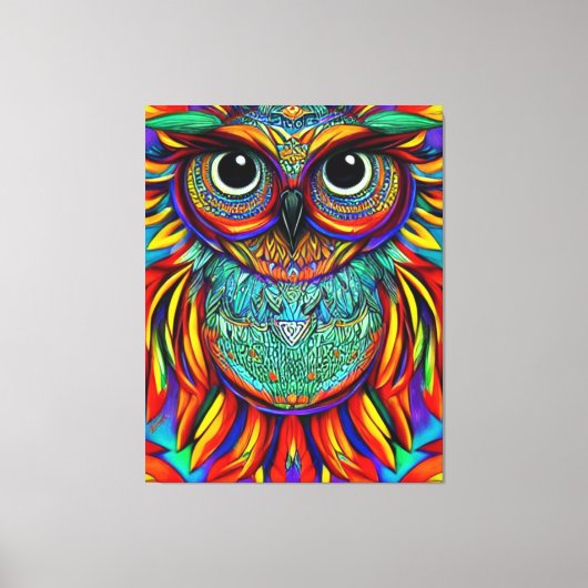 Kleurrijke Owl Canvas afdrukken (Voorkant)