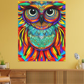 Kleurrijke Owl Canvas afdrukken (Insitu (Woonkamer))