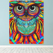 Kleurrijke Owl Canvas afdrukken (Insitu (Houten vloer))