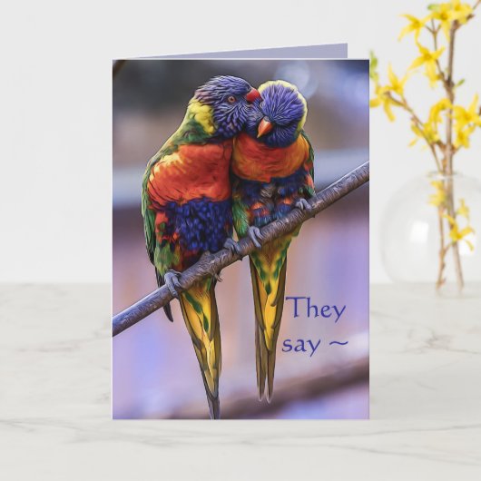 KLEURRIJKE PAAR JUBILEUM KAART (Gele Bloem)