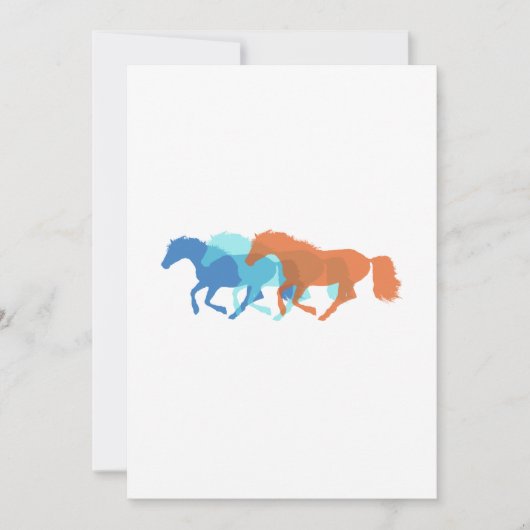 Kleurrijke paarden hardlopen kaart (Voorkant)