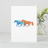 Kleurrijke paarden hardlopen kaart (Staand voorkant)
