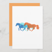 Kleurrijke paarden hardlopen kaart (Voorkant / Achterkant)