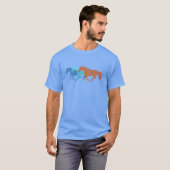 Kleurrijke paarden hardlopen t-shirt (Voorkant volledig)