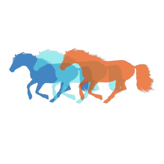 Kleurrijke Paarden Rennen Mok