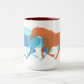Kleurrijke Paarden Rennen Mok (Midden)