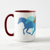 Kleurrijke Paarden Rennen Mok (Links)